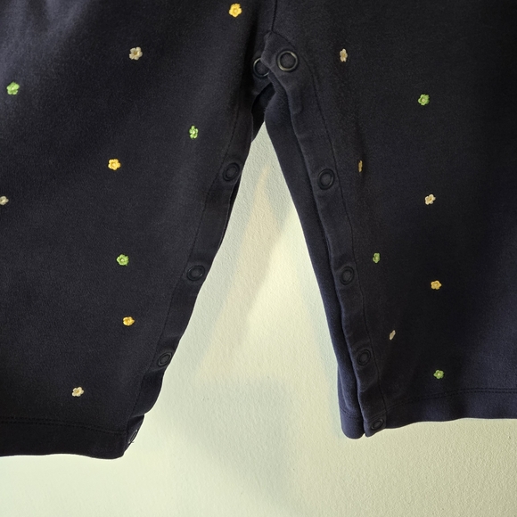 Vintage Gymboree Navy Blue Embroidered Ditsy Floral Jumpsuit Size 18-24 Months - Picture 8 of 13